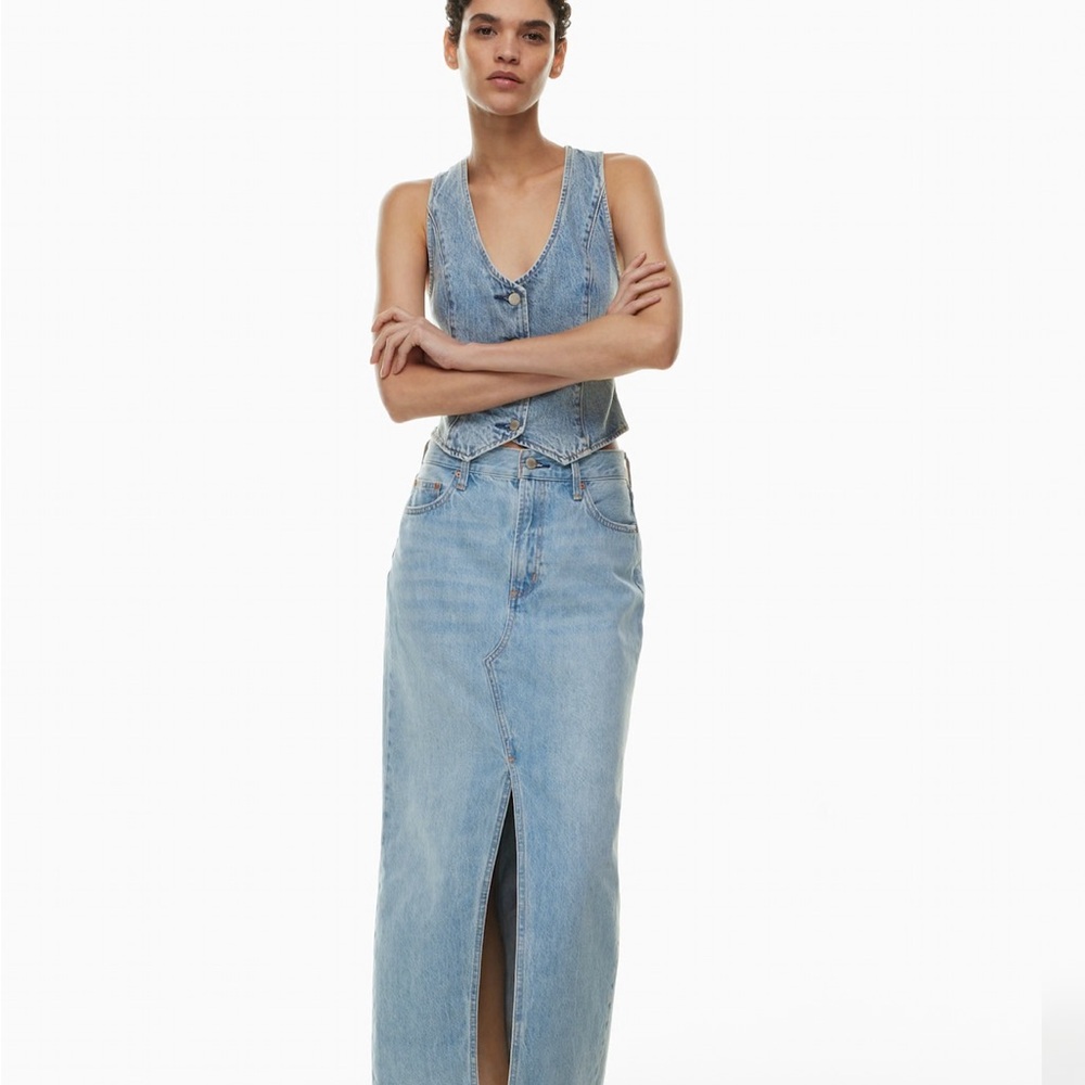 Denim Forum Blue Midi Skirt